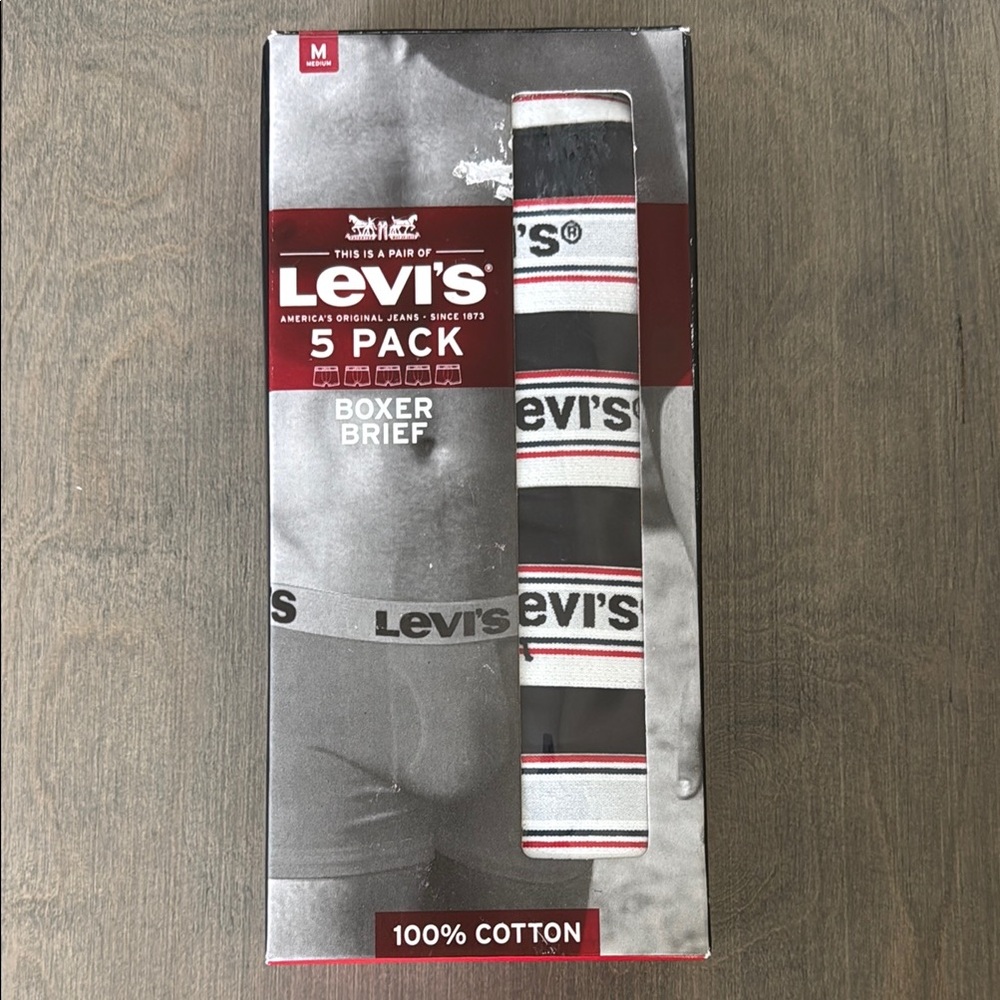 New Levi's Men's Boxer Briefs 5-Pack - Black and White